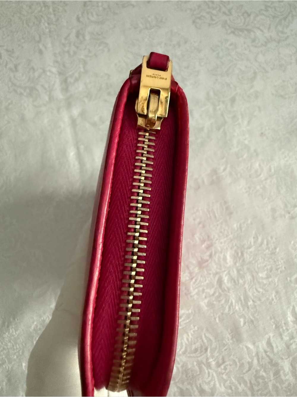 Saint Laurent Pink Leather Zip Wallet with Gold Hardware - Picture 11 of 17